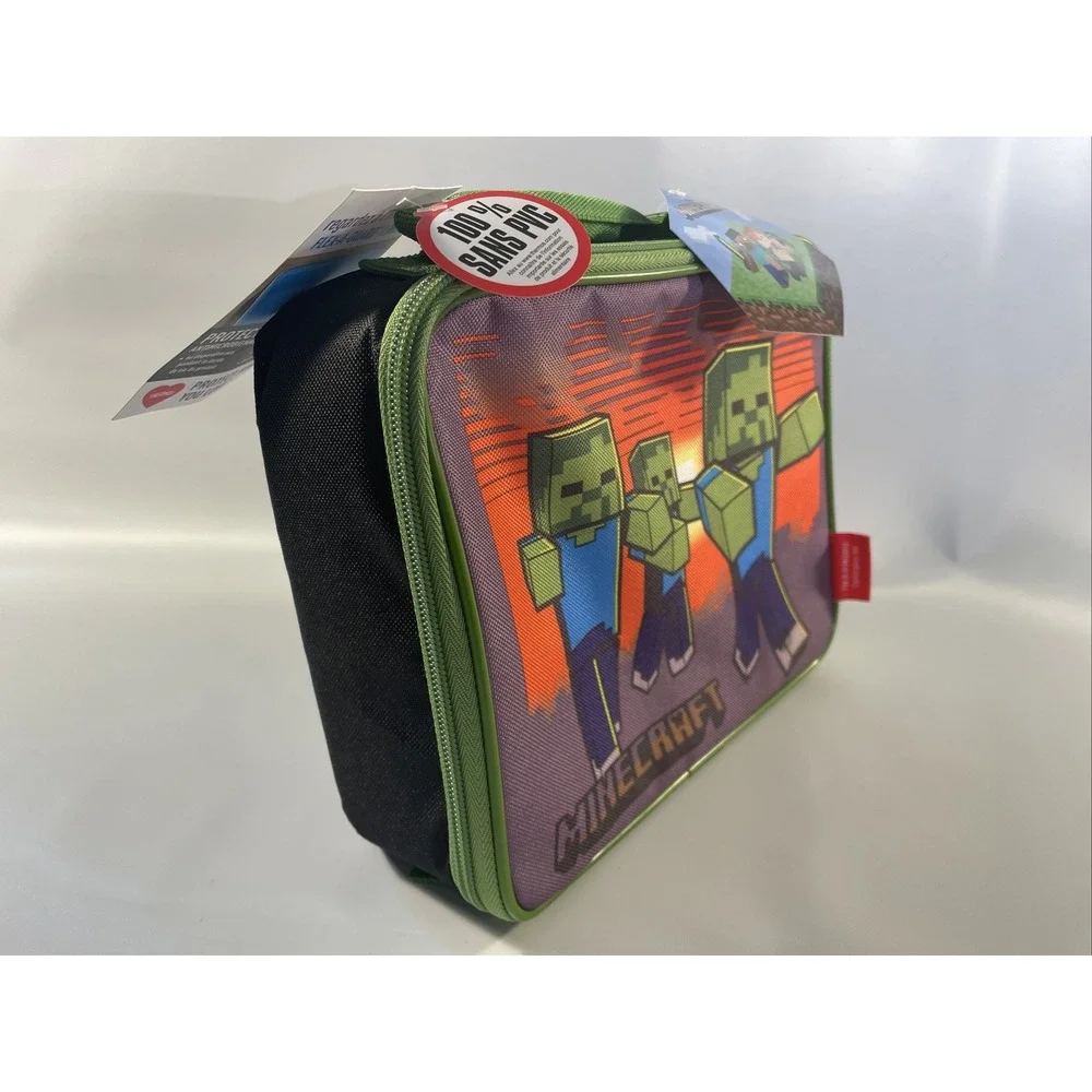 Minecraft Creeper Soft Insulated Back to School Lunchbox Thermos 2021 Mojang NEW